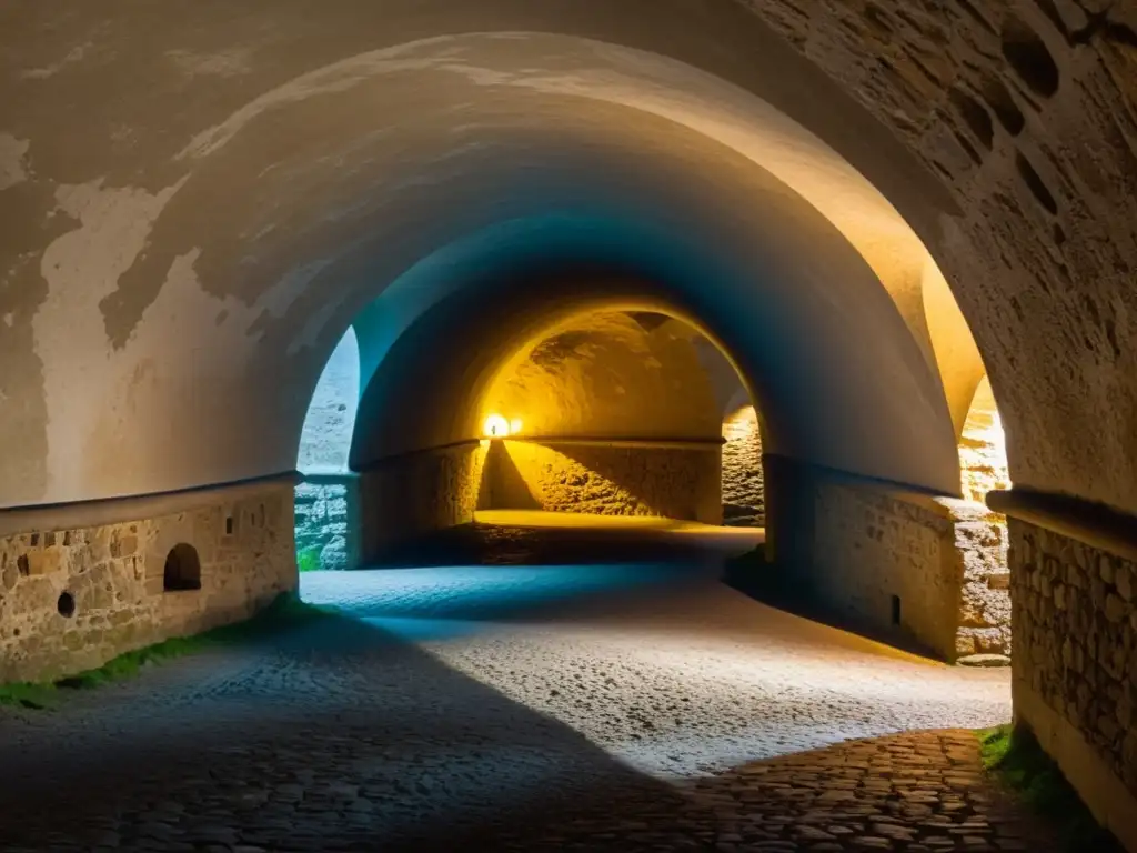 Explora las misteriosas galerías subterráneas de la fortaleza Ehrenbreitstein, con sus intrincados túneles y pasadizos iluminados por tenues luces