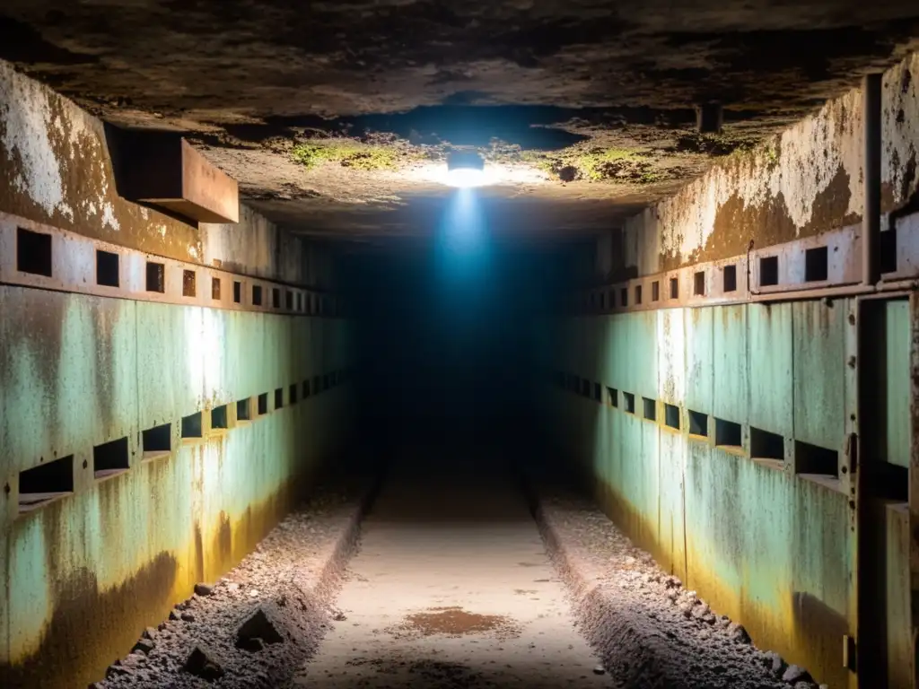 Explora los misteriosos pasillos y la atmósfera de abandono en un antiguo bunker subterráneo en Albania