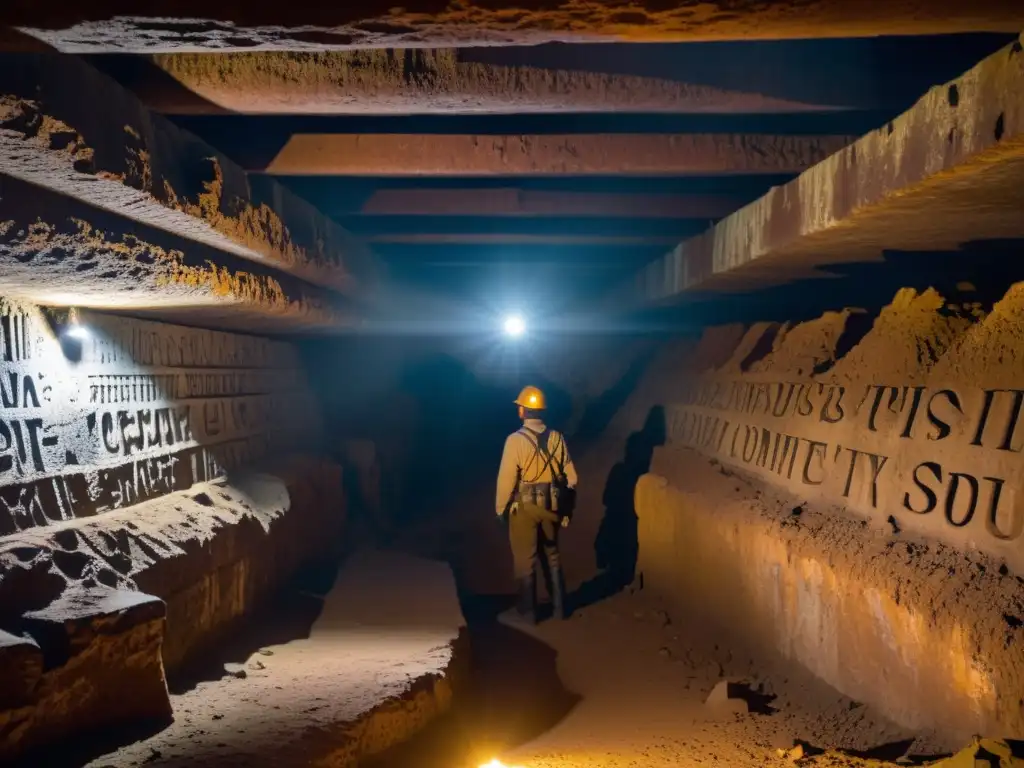 Explorando misteriosos símbolos en mina abandonada, interpretación mensajes minas abandonadas