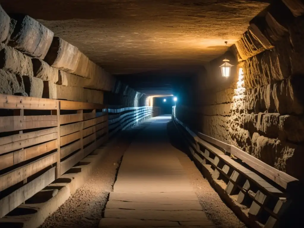 Explora los misteriosos túneles de la Resistencia en Lyon, con paredes de piedra y luces titilantes