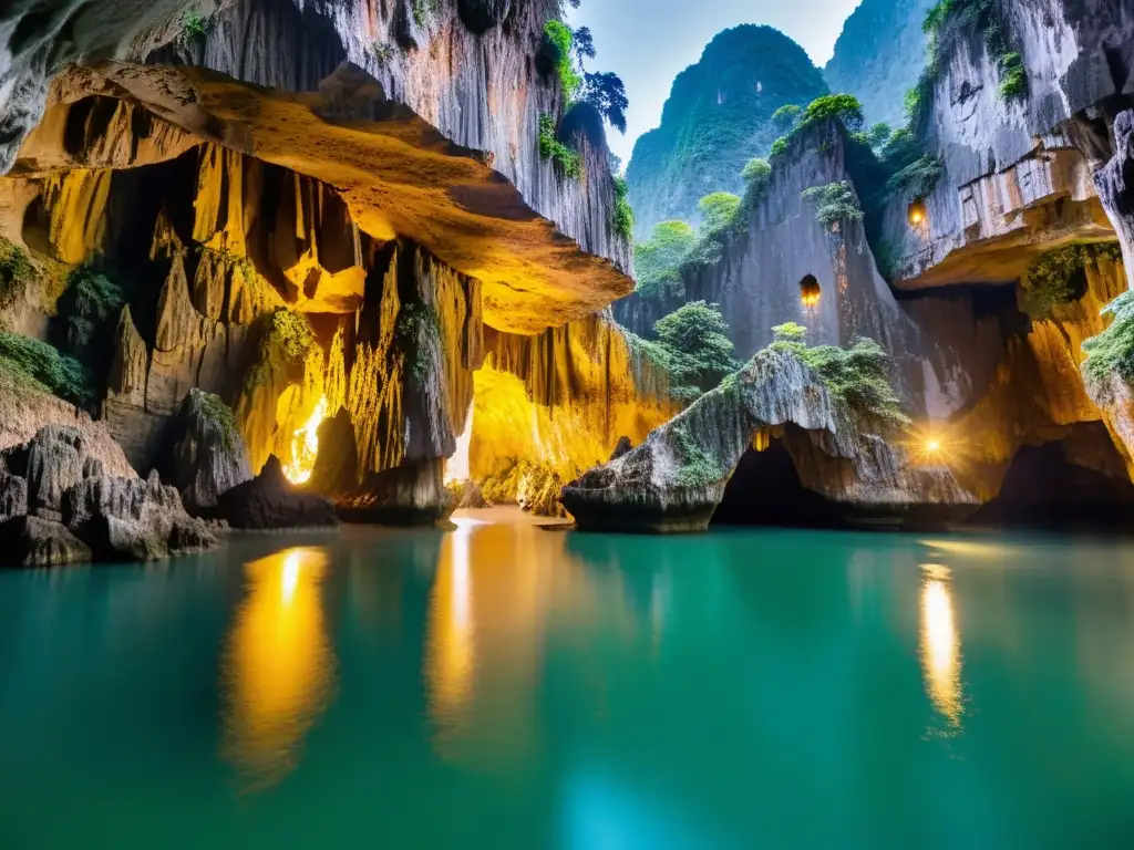 Explora la mística Caverna del Dragón de Ha Long en Vietnam, con sus formaciones antiguas y luz natural filtrada