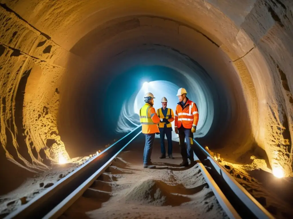 Ingeniería moderna en túneles históricos: equipo de ingenieros utilizando tecnología de vanguardia para preservar la historia en un antiguo túnel