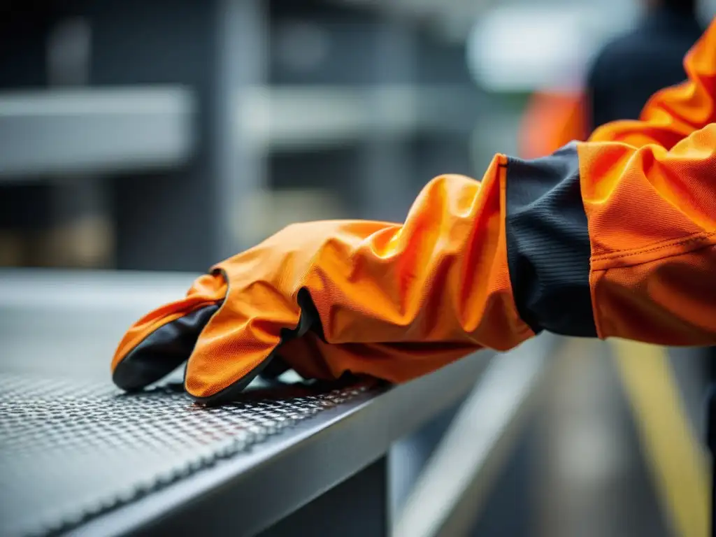 Un profesional usando guantes de protección para exploración, demostrando su agarre y flexibilidad en un entorno de laboratorio bien iluminado