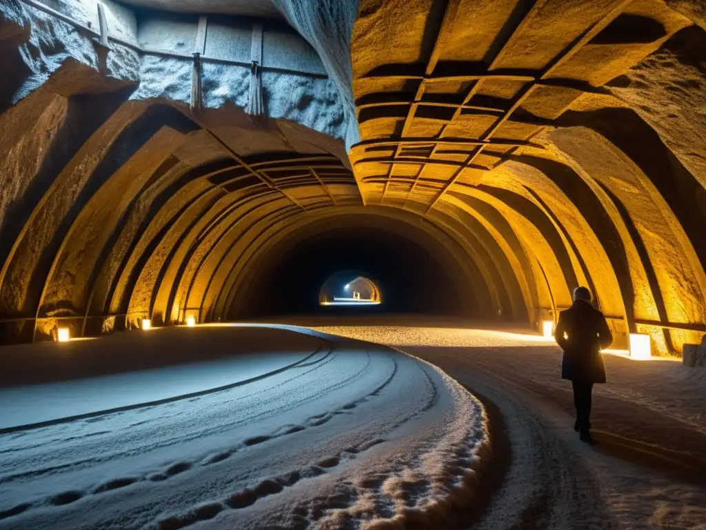 Explora la profundidad y la belleza de las Minas de Sal de Wieliczka a través de sus intrincadas cámaras subterráneas iluminadas por suave luz cálida