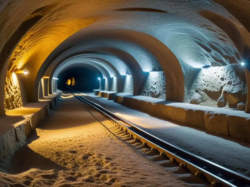 Explora la profundidad de las minas de sal de Wieliczka con esta impresionante imagen subterránea