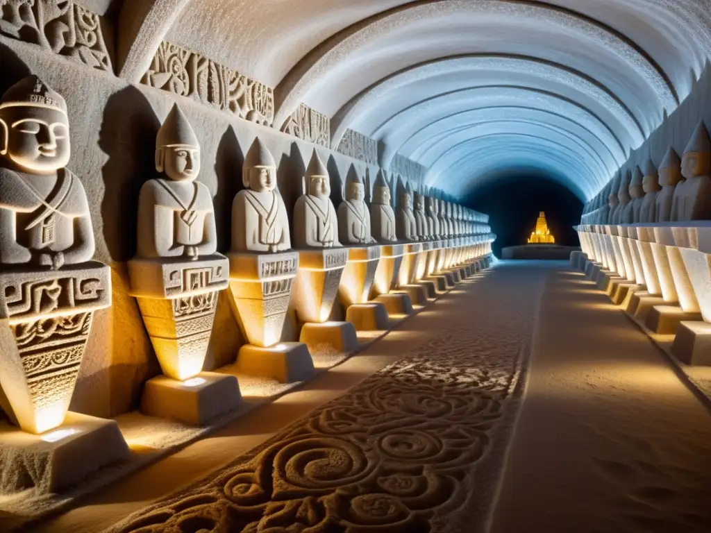 Explora la profundidad de las Minas de Sal de Wieliczka con estas impresionantes esculturas de sal y el juego de luces y sombras