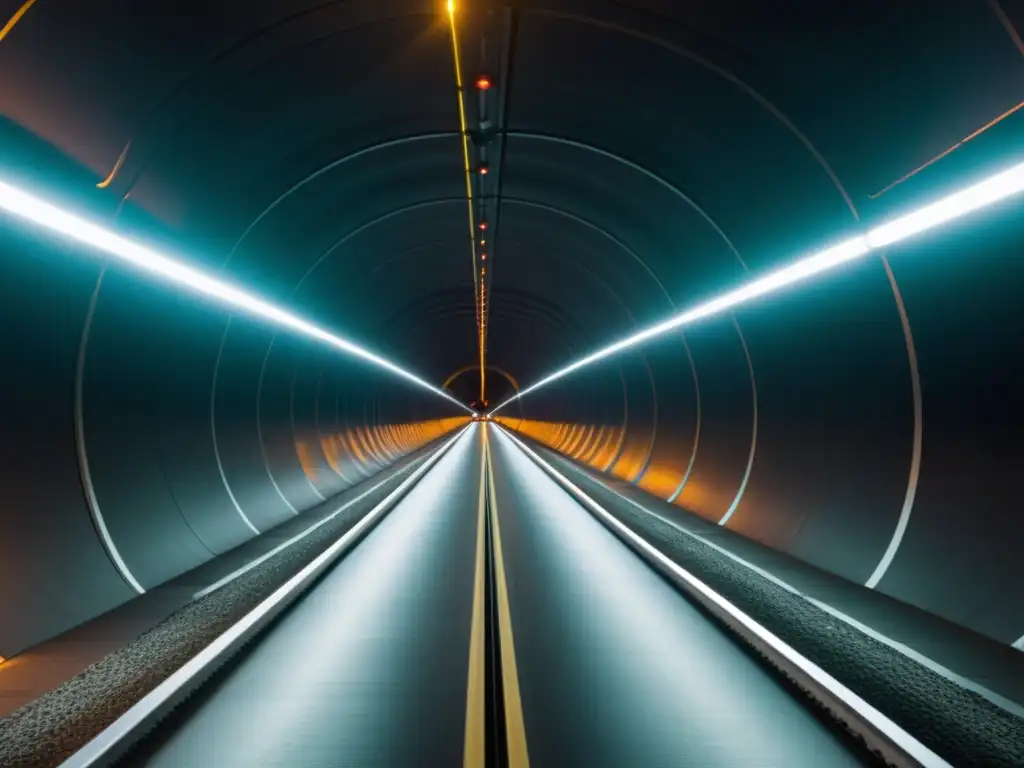 Una red de avanzados sensores sísmicos brilla en un túnel, transmitiendo preparación y vigilancia