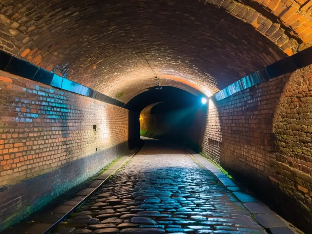 Red de túneles de la época victoriana en Londres: Intrigante pasaje de ladrillos y adoquines, envuelto en misterio y aventura