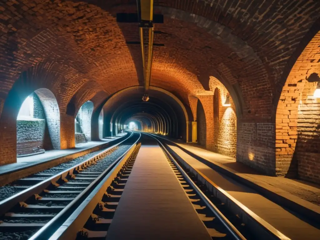 Restauración de un túnel ferroviario histórico con intrincados detalles de ladrillo, mostrando el desafío de la restauración