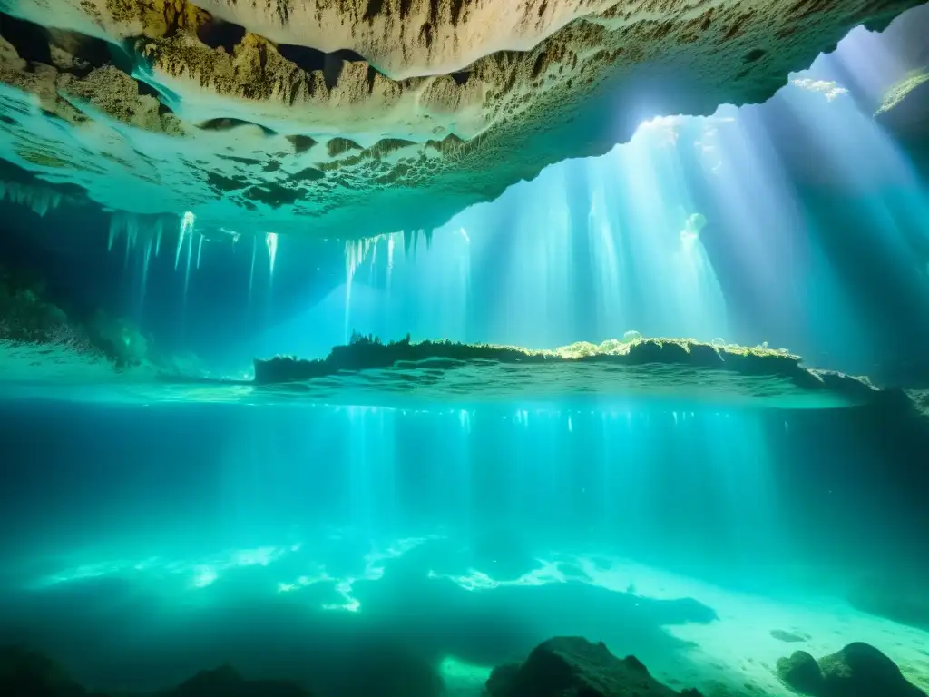 Exploración submarina en cenotes de la Riviera Maya: red de cuevas de piedra caliza, peces y estalactitas crean un mundo etéreo