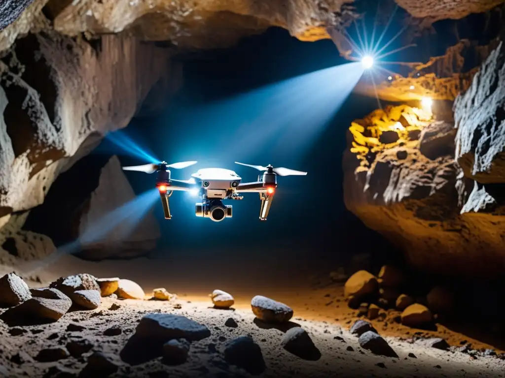 Exploración subterránea con drones revelando secretos ocultos