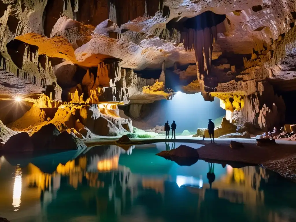 Exploración subterránea con protección contra humedad en fotografía subterránea: un mundo misterioso y etéreo capturado en la luz de una linterna