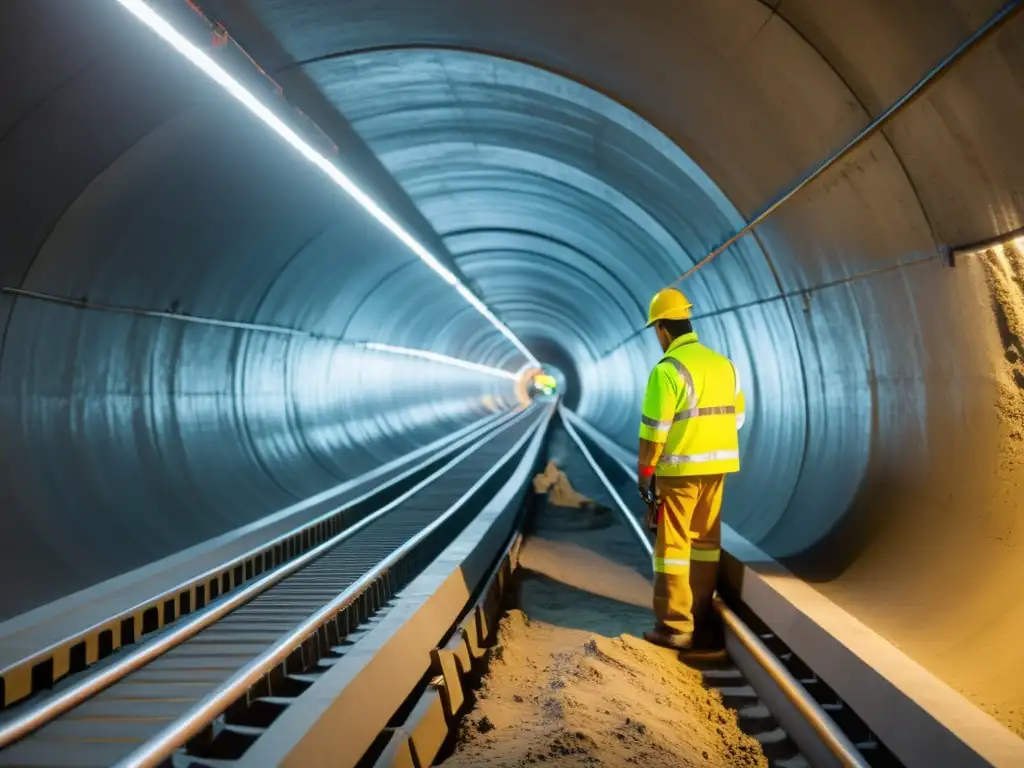 Trabajadores aplicando métodos avanzados de preservación en túneles subterráneos