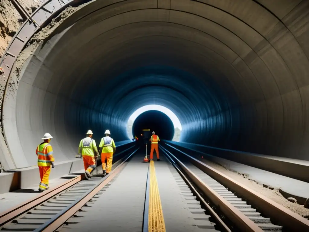 Trabajadores refuerzan túnel histórico con materiales anti-terremotos, fusionando historia y tecnología de vanguardia