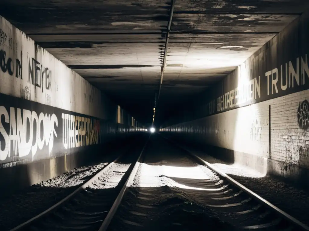 Un túnel histórico evoca la atmósfera de la Guerra Fría con grafitis y misterio en blanco y negro