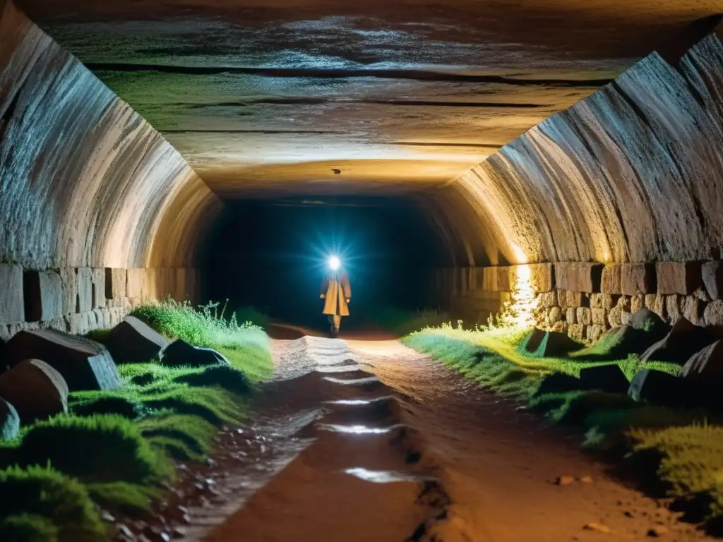 Un túnel histórico misterioso que invita a explorar sus secretos en un ambiente intrigante y enigmático