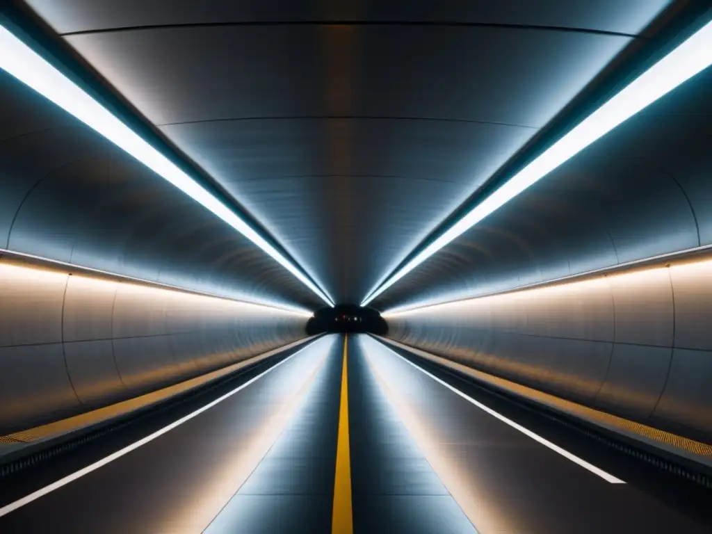 Un túnel subterráneo iluminado con luces LED, transmitiendo modernidad y seguridad