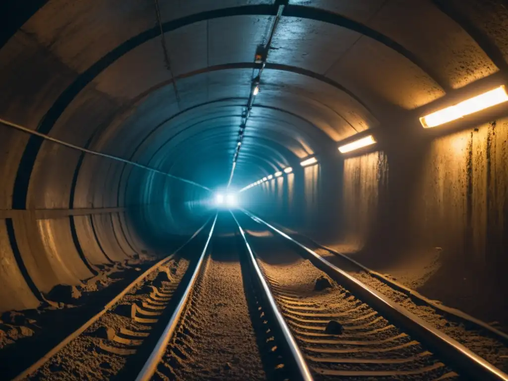 Un túnel subterráneo con monitores de gases peligrosos, atmósfera tóxica y peligro latente