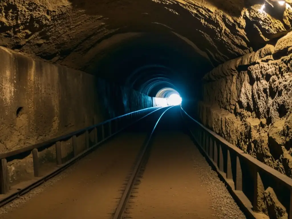 Un túnel subterráneo en Balaklava, Crimea, con reliquias de la Guerra Fría, creando una atmósfera misteriosa y fascinante