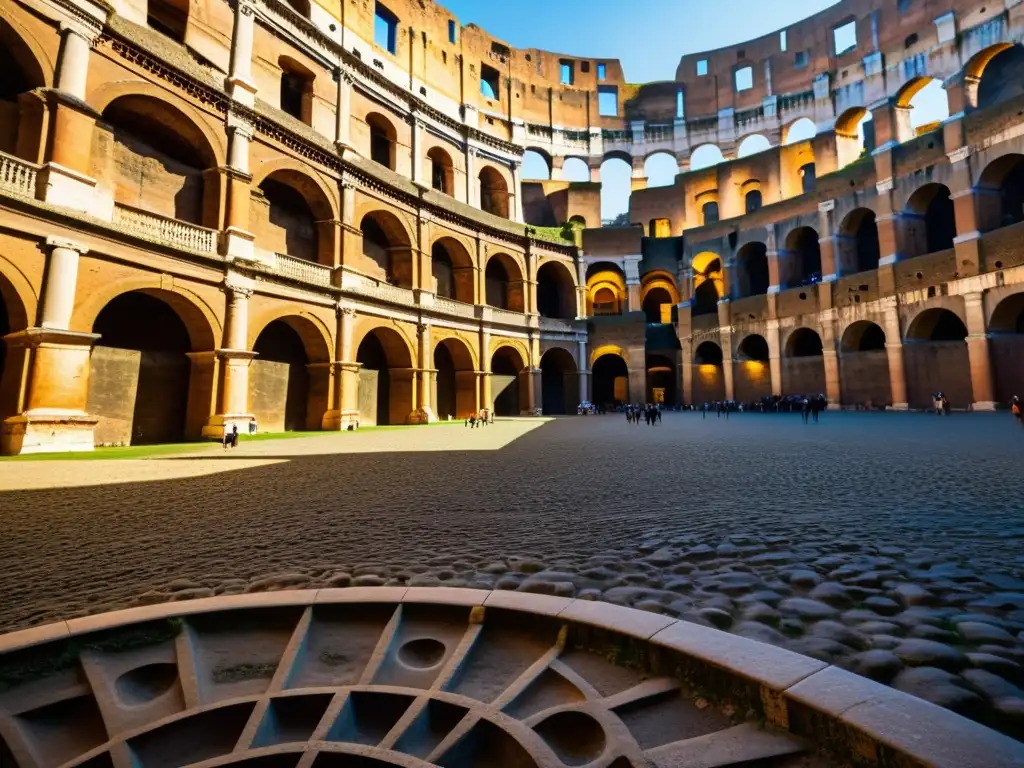 Los túneles del Coliseo Romano muestran su intrincada red de arcos y pasajes, revelando siglos de historia