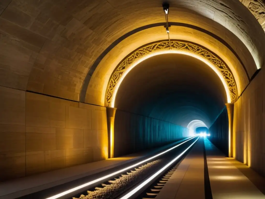 Renovación de túneles con diseño antiguo: un túnel histórico iluminado por luces LED, fusionando la antigua arquitectura con la modernidad