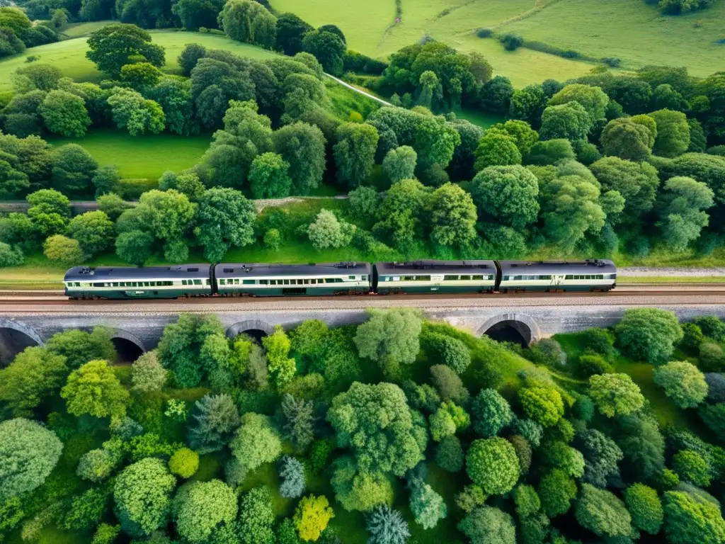 Restauración túneles ferroviarios históricos: Vista aérea de un antiguo túnel ferroviario, con detalles arquitectónicos y paisaje circundante