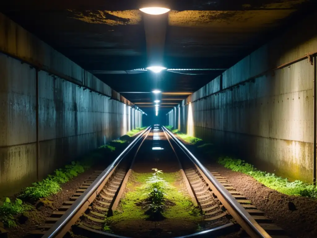 Túneles espía Guerra Fría: Imagen detallada de un túnel subterráneo de la Guerra Fría, con equipamiento de vigilancia y tensión en la atmósfera