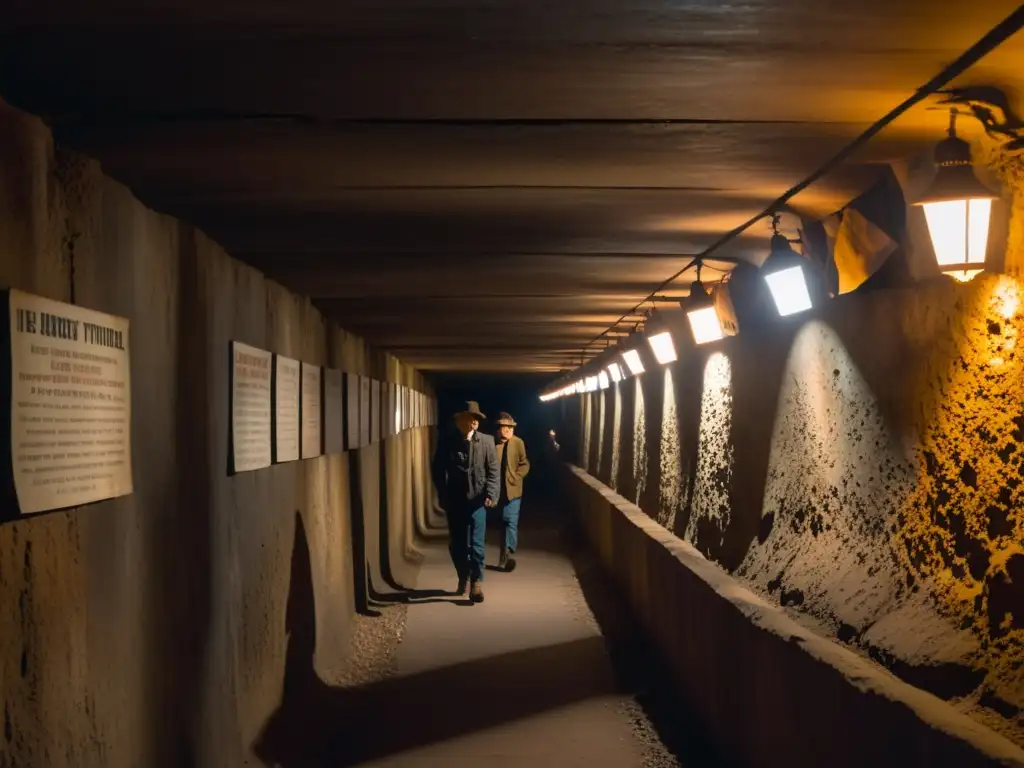 Explorando los túneles de la Resistencia en Lyon, un grupo escucha atentamente las historias en un pasaje lleno de historia y memorias