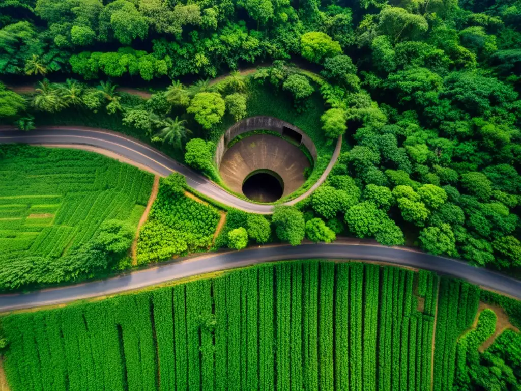 Túneles secretos Guerra Fría Vietnam: Intrincada red subterránea entre exuberante vegetación, bañada por la luz del sol