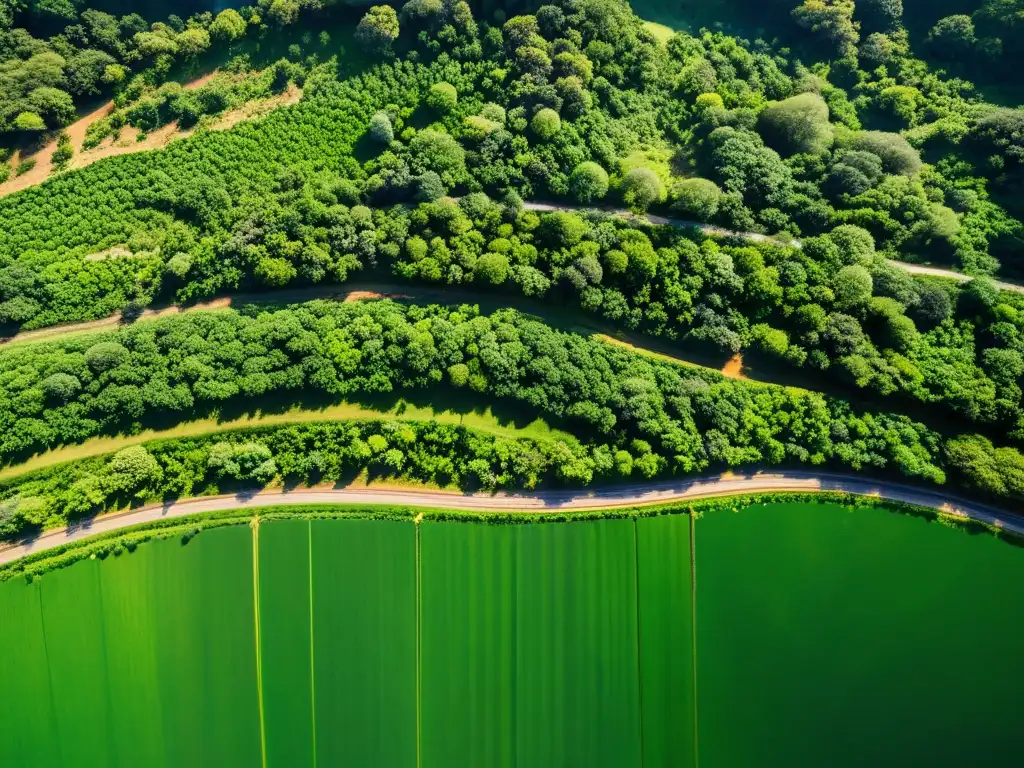 Vista aérea impresionante de paisaje verde con túneles integrados, remodelando paisaje ecológico túneles en armonía con la naturaleza