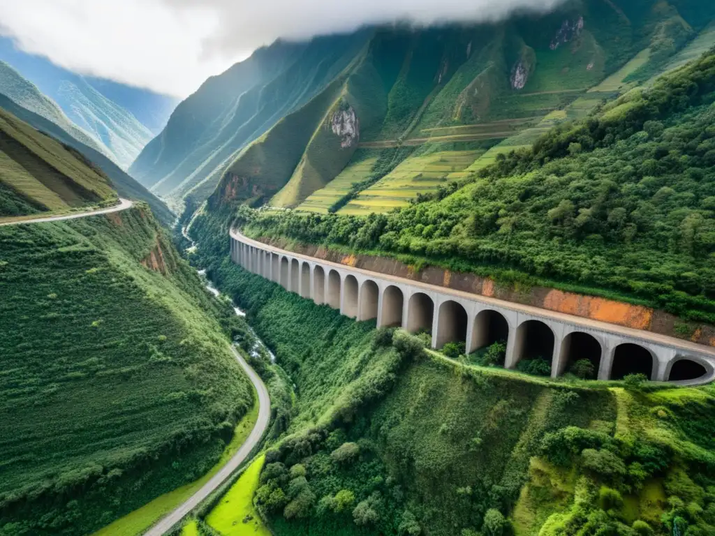 Vista aérea impresionante del Túnel de la Línea en Colombia, atravesando los Andes con majestuosidad y belleza natural